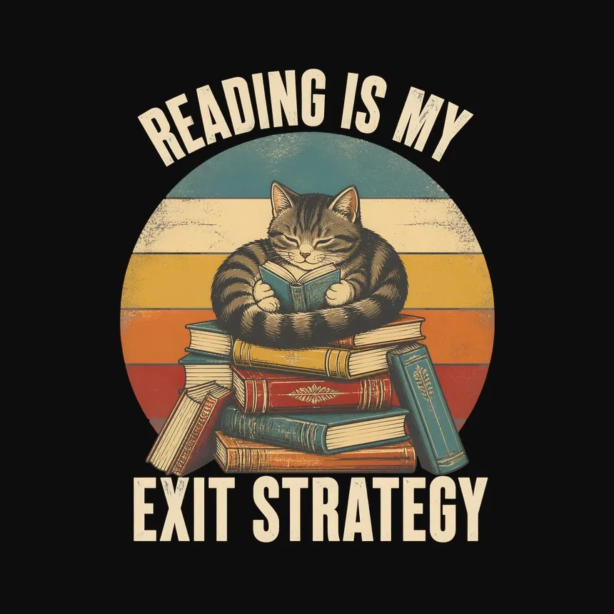 Reading Is My Exit Strategy Cat — funny cat sweatshirt