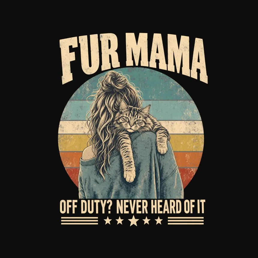 Fur Mama Off Duty Never Heard Of It Cat Design — funny cat tank top