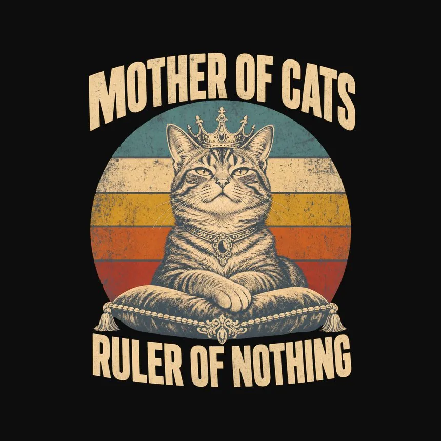 Mother Of Cats Ruler Of Nothing Retro Cat Design — funny cat tank top