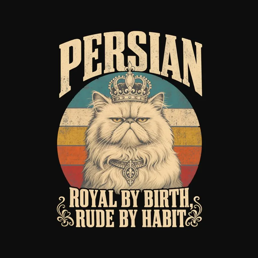 Persian Royal By Birth, Rude By Habit Cat Design — funny cat tank top
