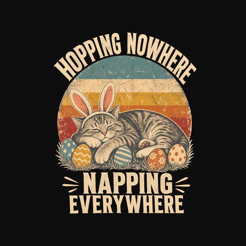 Hopping Nowhere Napping Everywhere Cat Design — funny cat tank top