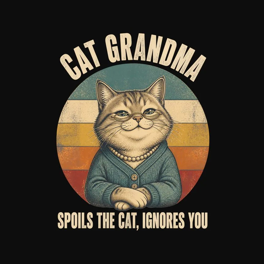 Cat Grandma Spoils The Cat, Ignores You Cat Design — funny cat tank top