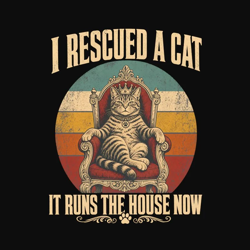 I Rescued A Cat It Runs The House Now Cat Design — funny cat tank top