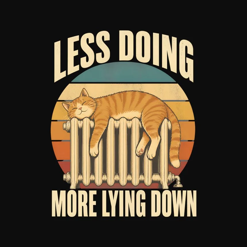 Less Doing More Lying Down Cat — funny cat tank top