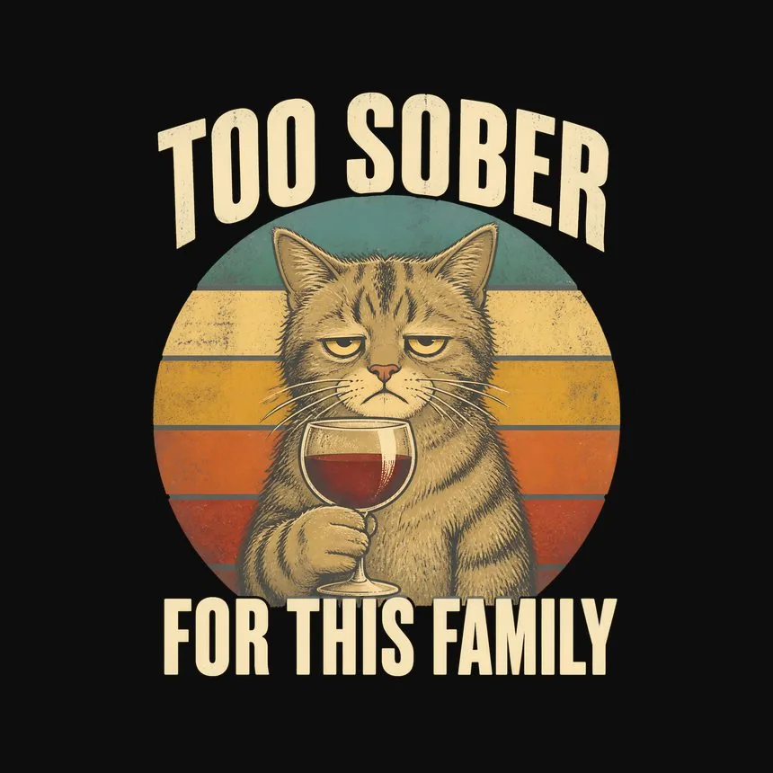 Too Sober For This Family Cat — funny cat tank top