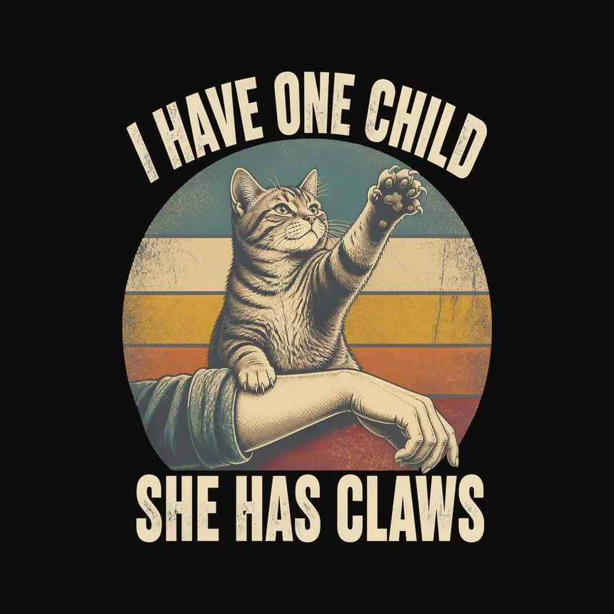 I Have One Child She Has Claws — funny cat tank top