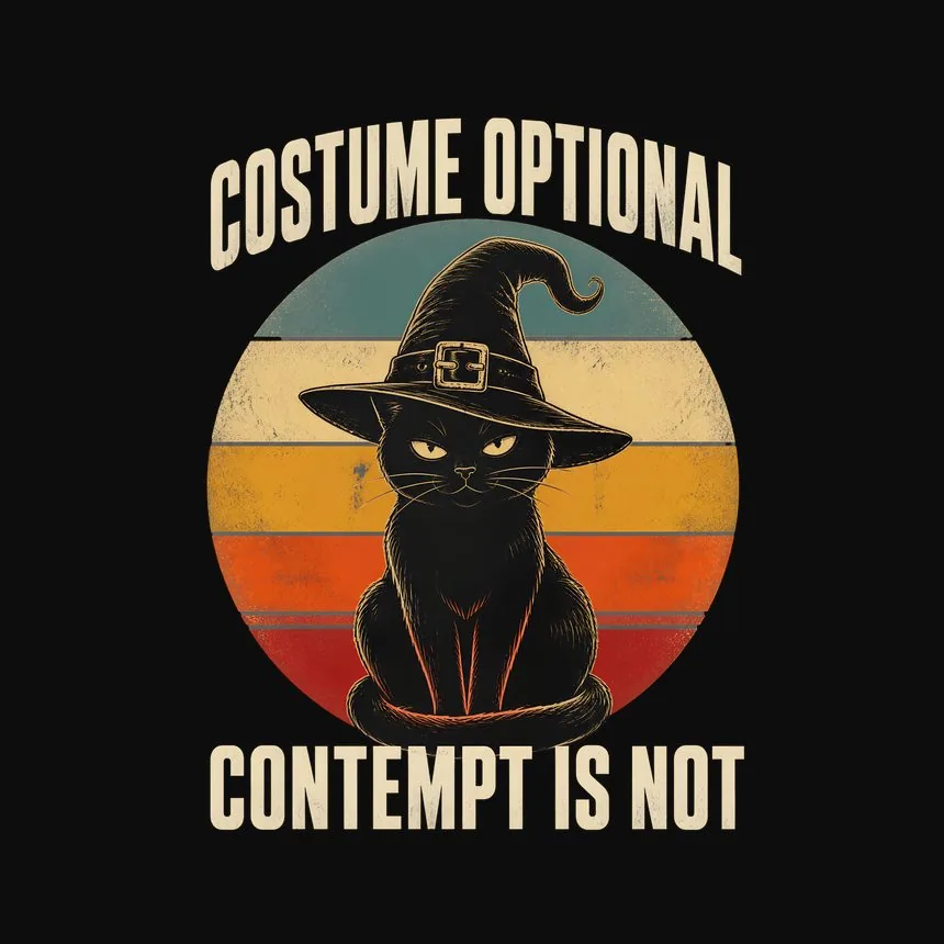 Costume Optional Contempt Not Halloween Cat — funny cat tank top