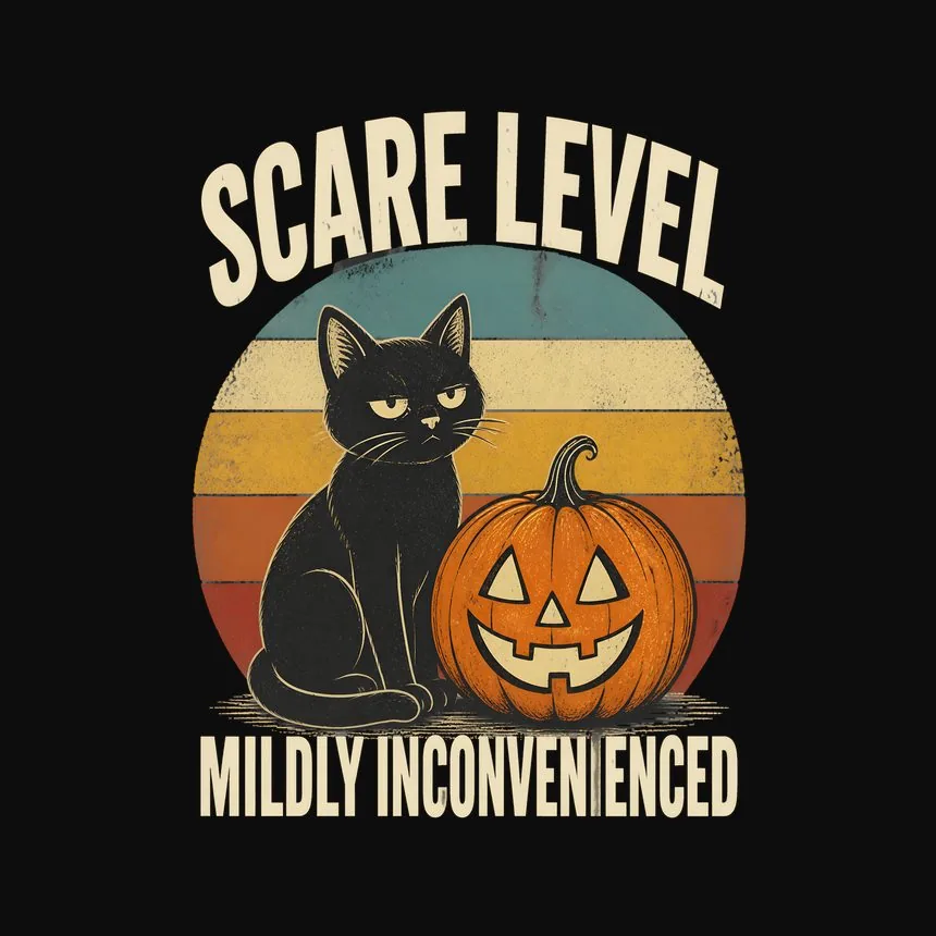 Scare Level Mildly Inconvenienced Halloween Cat — funny cat tank top