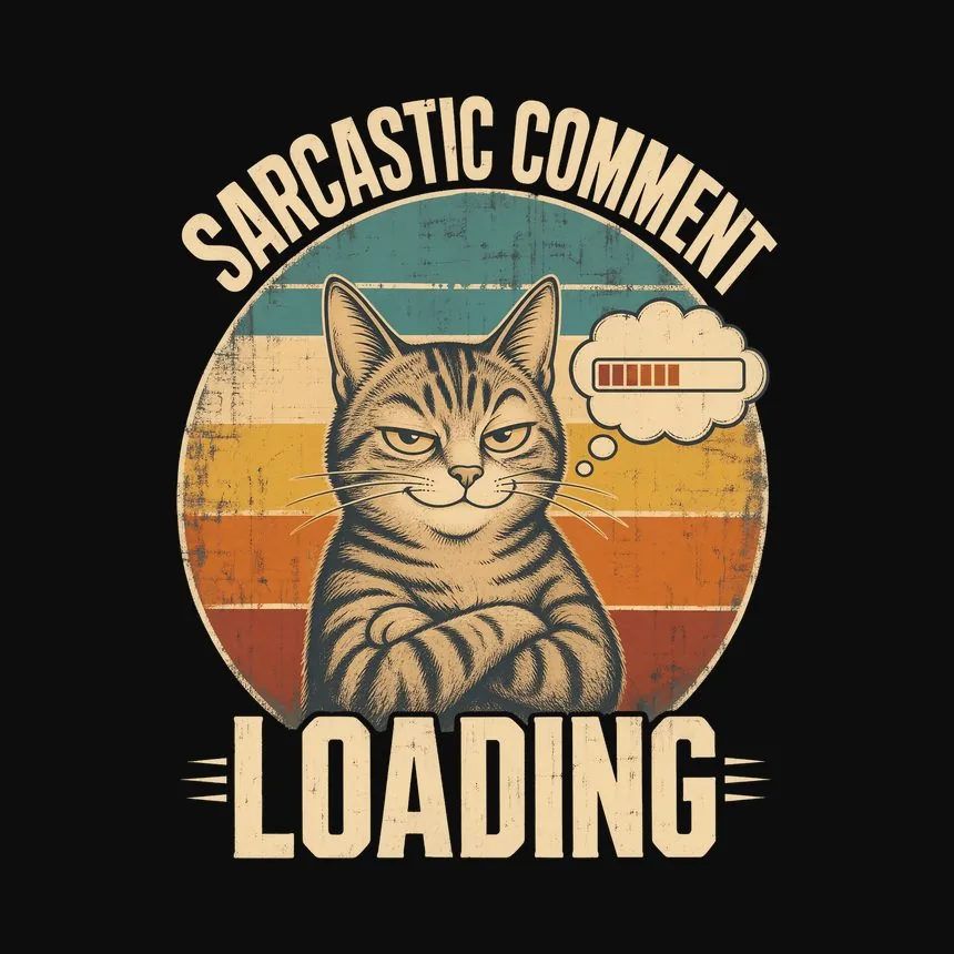 Sarcastic Comment Loading Sassy Cat Retro — funny cat tee