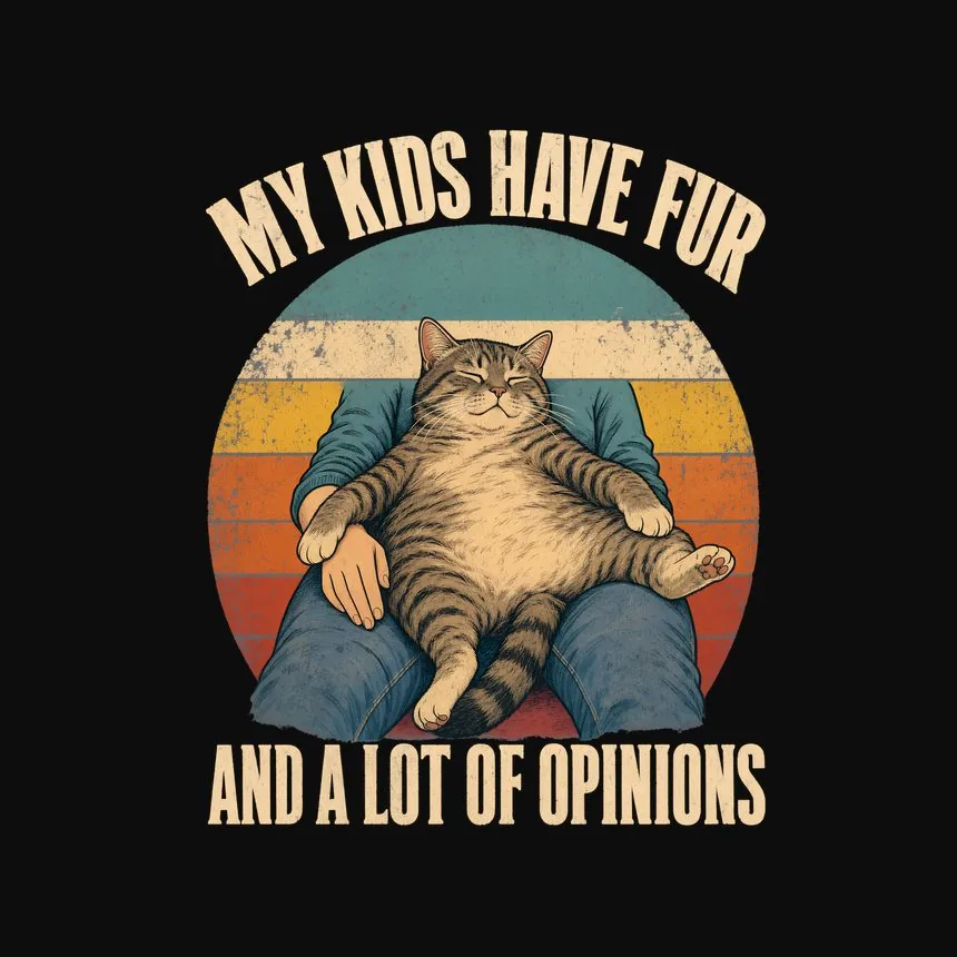 My Kids Have Fur And A Lot Of Opinions Cat Design — funny cat tee
