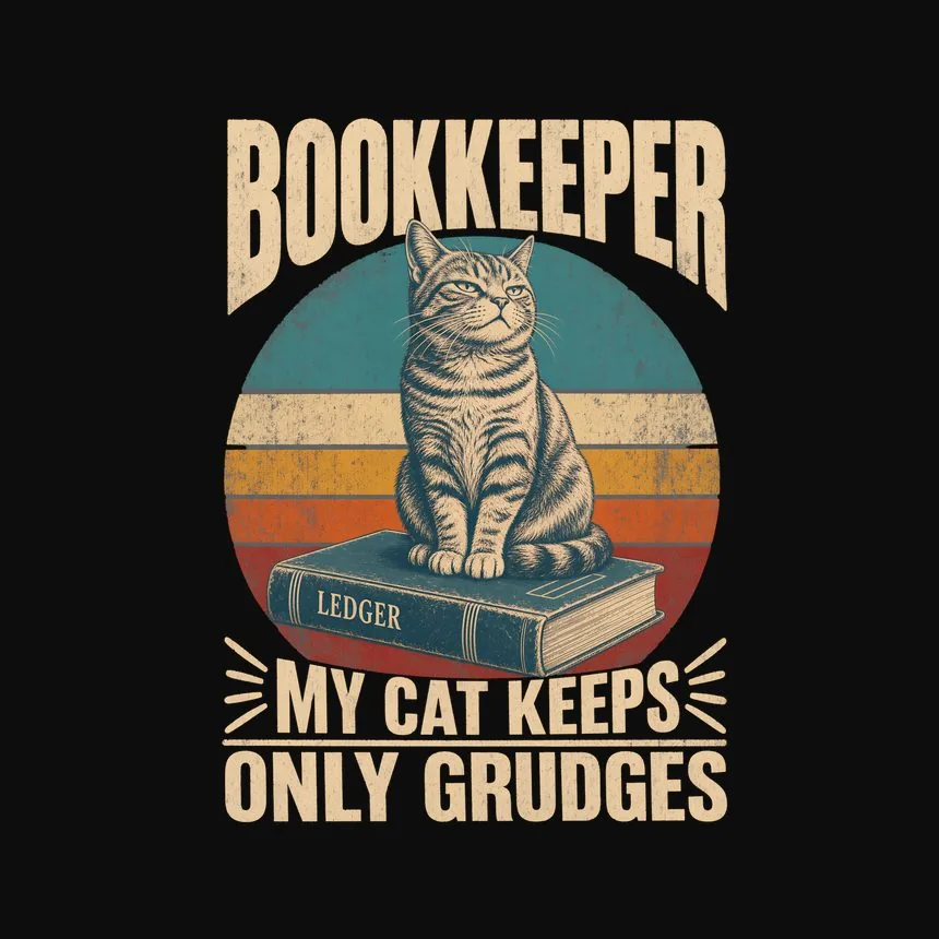 Bookkeeper My Cat Keeps Only Grudges Cat Design — funny cat tee