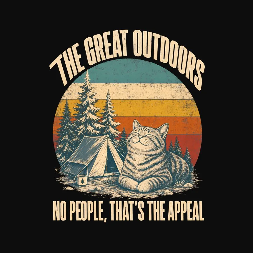 The Great Outdoors No People, That'S The Appeal — funny cat tee