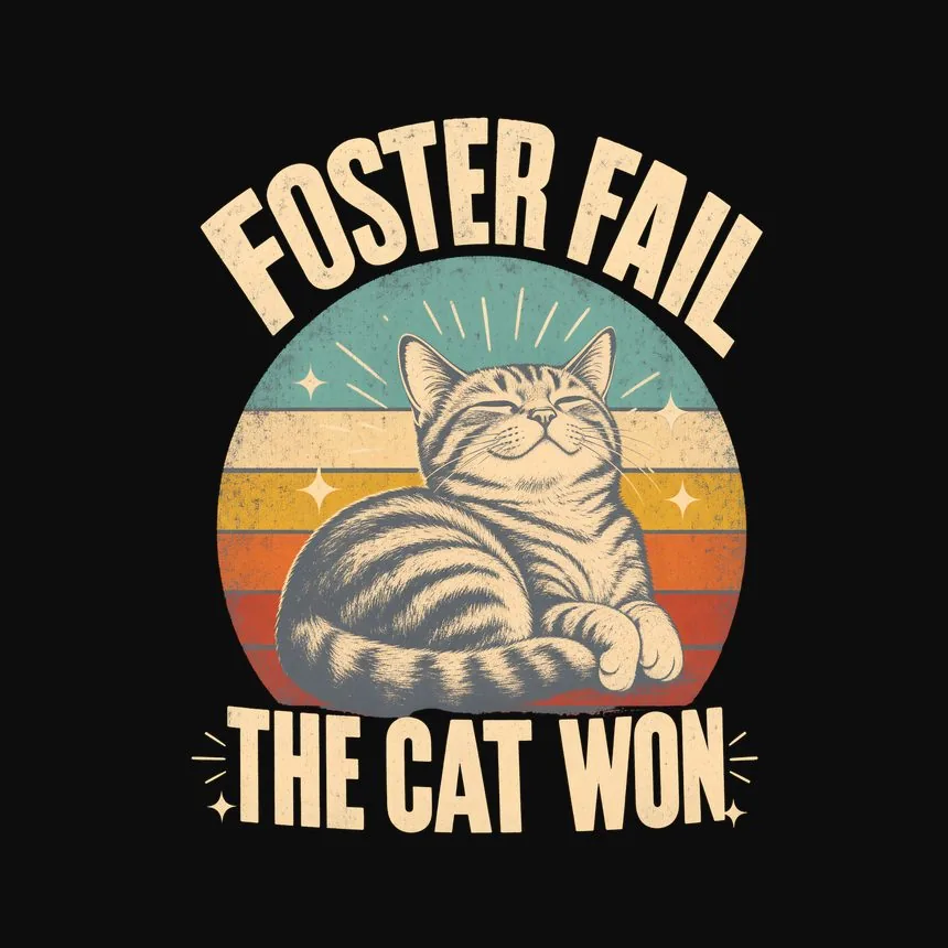 Foster Fail The Cat Won Retro Sarcastic Cat Design — funny cat tee