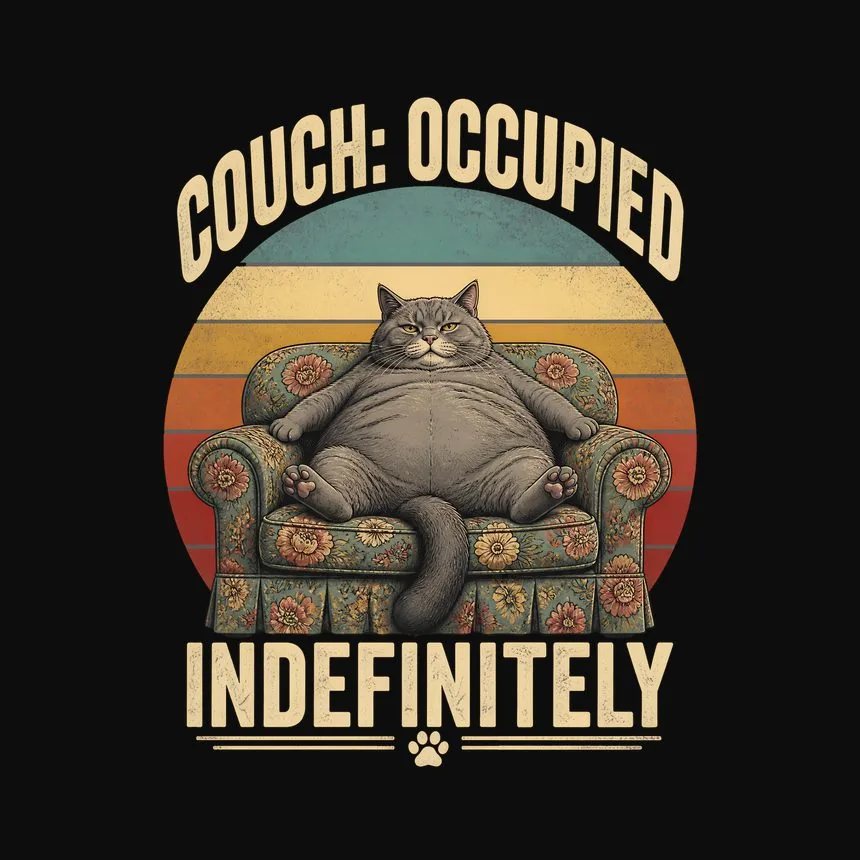 Couch Occupied Indefinitely Cat — funny cat tee