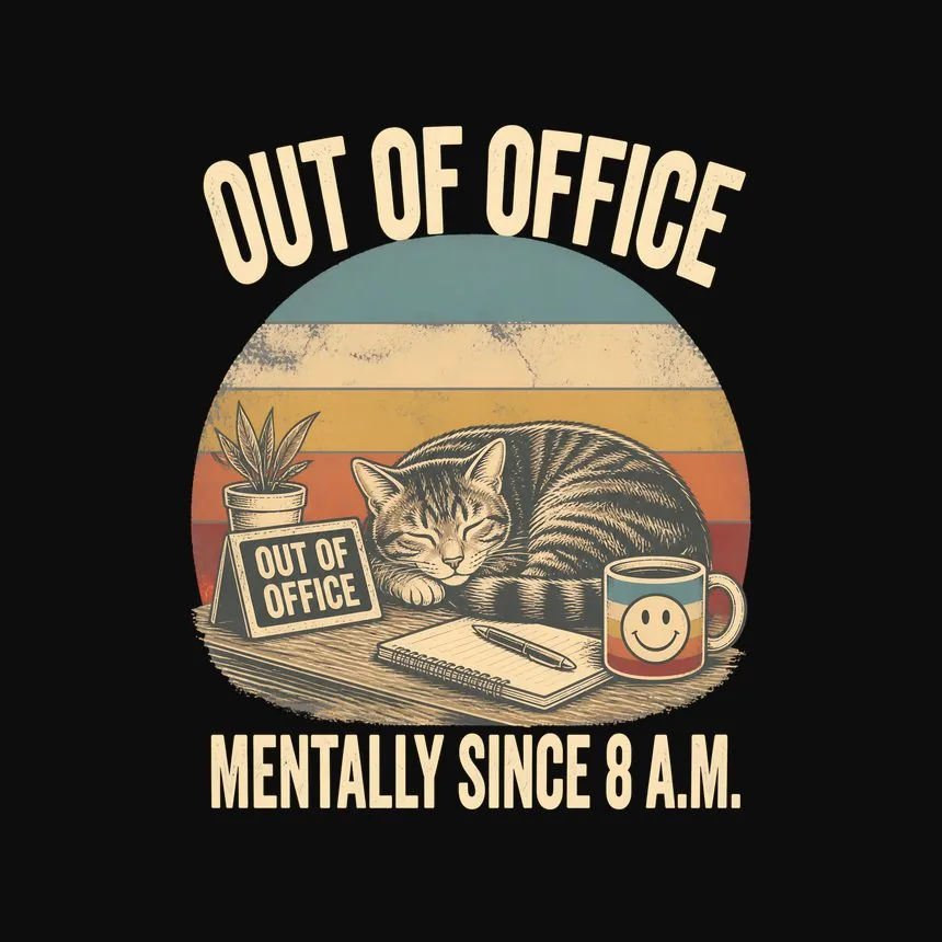 Out Of Office Mentally Cat — funny cat tee
