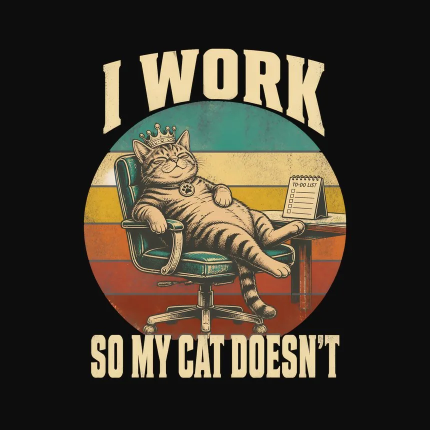 I Work So My Cat Doesn't Cat — funny cat tee