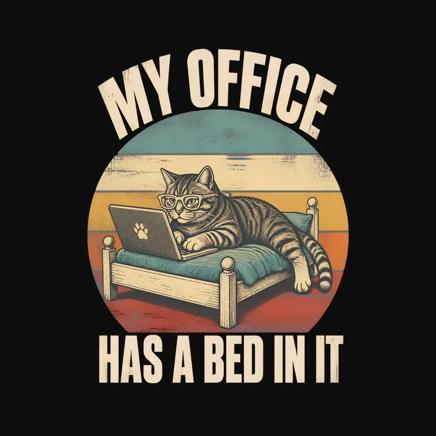 My Office Has A Bed In It Cat — funny cat tee