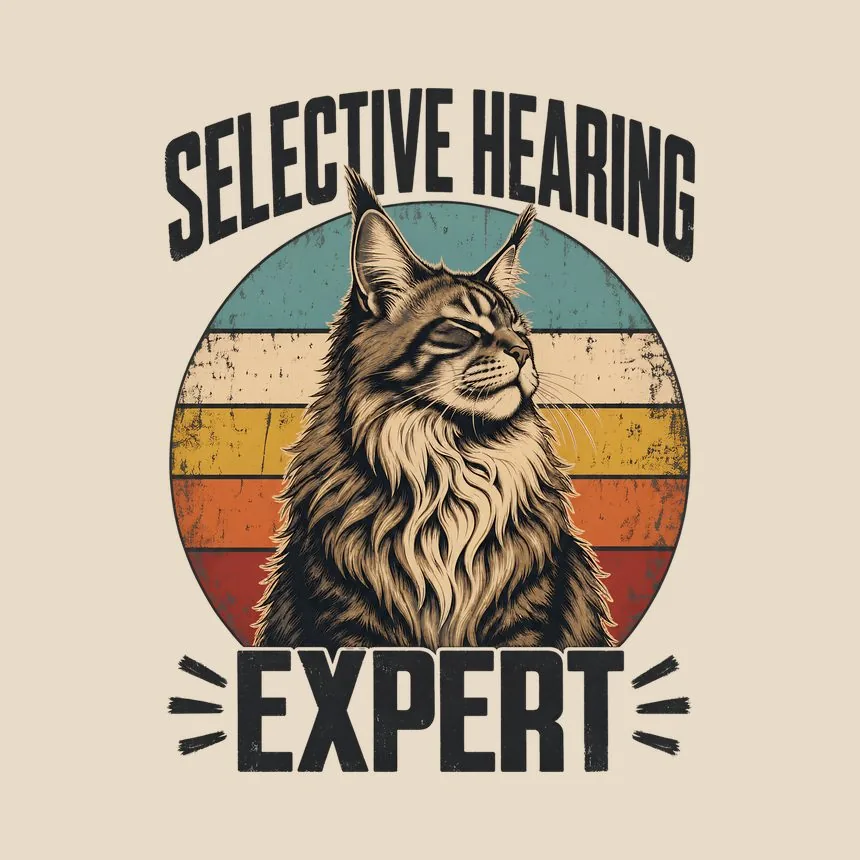 Selective Hearing Expert Maine Coon Retro — funny cat tote bag