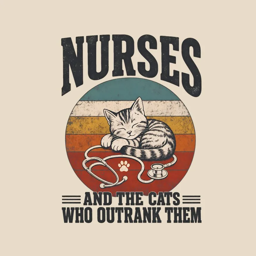 Nurses And The Cats Who Outrank Them Cat Design — funny cat tote bag