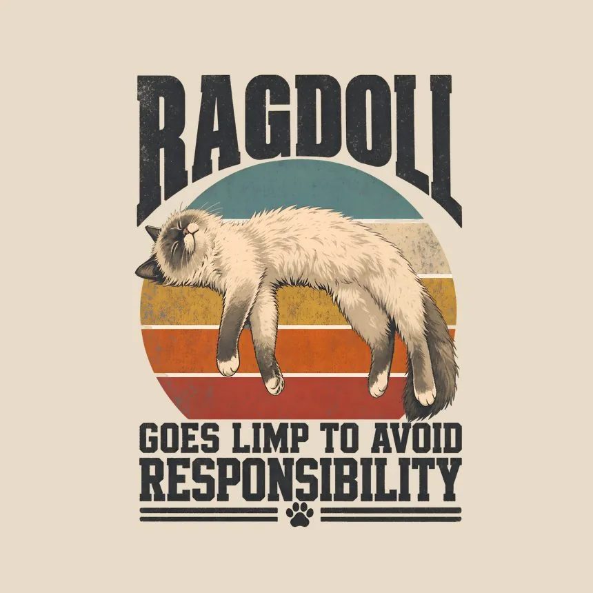 Ragdoll Goes Limp To Avoid Responsibility — funny cat tote bag