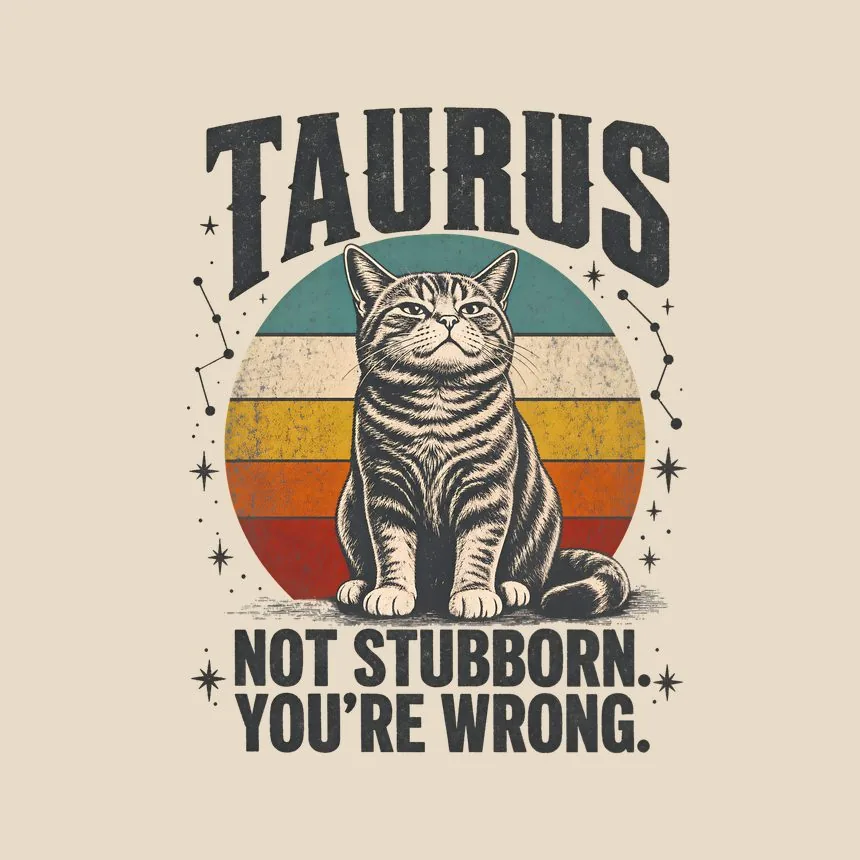 Taurus Not Stubborn. You'Re Wrong. Cat Design — funny cat tote bag