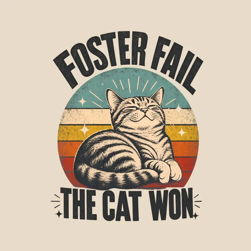 Foster Fail The Cat Won Retro Sarcastic Cat Design — funny cat tote bag