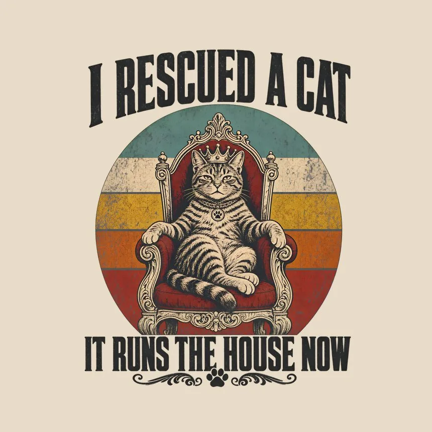 I Rescued A Cat It Runs The House Now Cat Design — funny cat tote bag