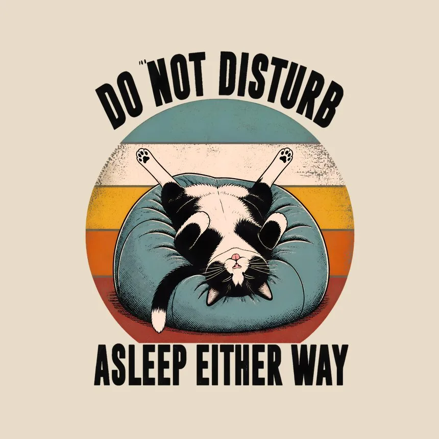 Do Not Disturb Asleep Either Way Cat — funny cat tote bag