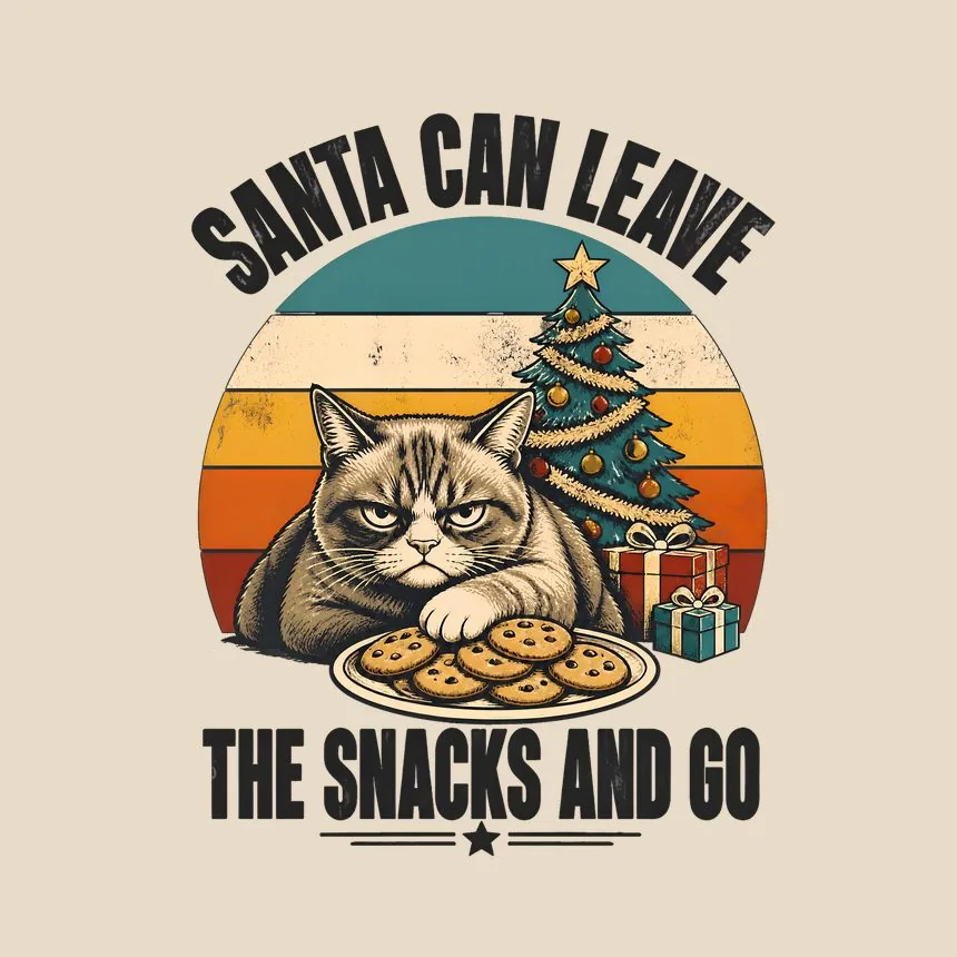 Santa Leave The Snacks And Go Naughty Cat — funny cat tote bag