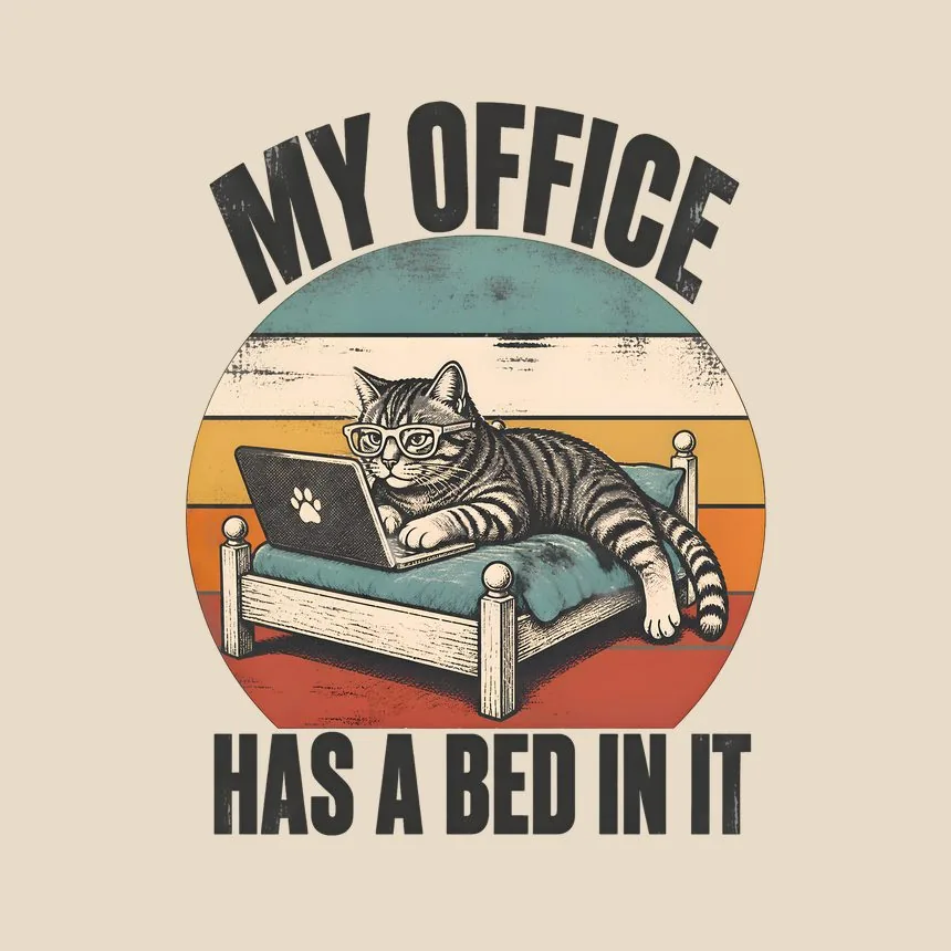 My Office Has A Bed In It Cat — funny cat tote bag
