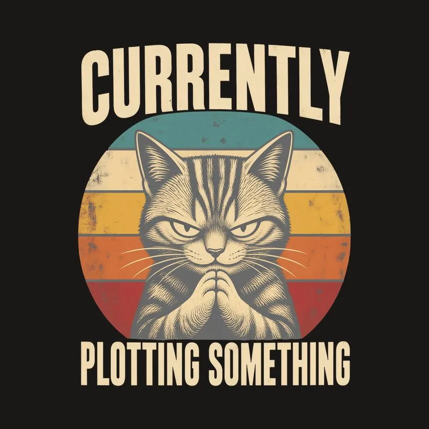 Currently Plotting Something Sneaky Cat Retro — funny cat tumbler