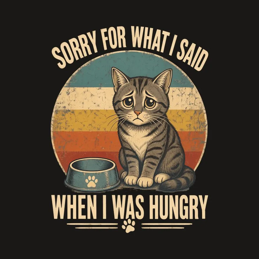 Sorry For What I Said When Hungry Cat Retro — funny cat tumbler
