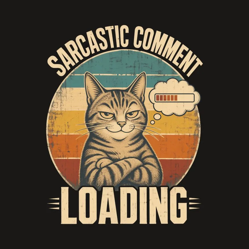 Sarcastic Comment Loading Sassy Cat Retro — funny cat tumbler