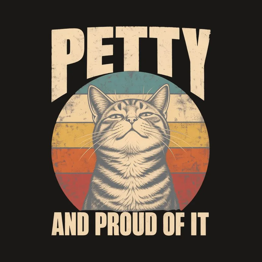 Petty And Proud Of It Sassy Cat Retro — funny cat tumbler