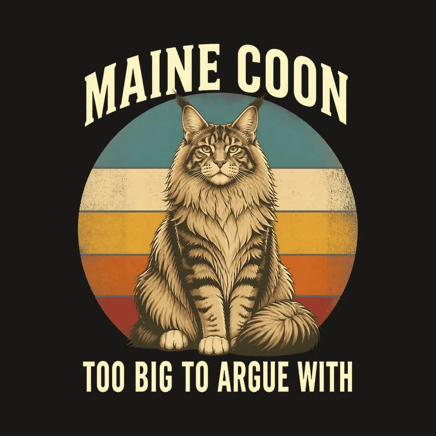 Maine Coon Too Big To Argue With Retro Cat Design — funny cat tumbler