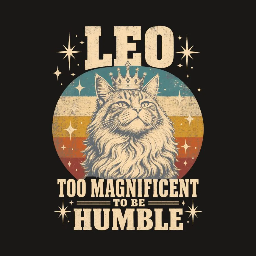 Leo Too Magnificent To Be Humble Retro Cat Design — funny cat tumbler
