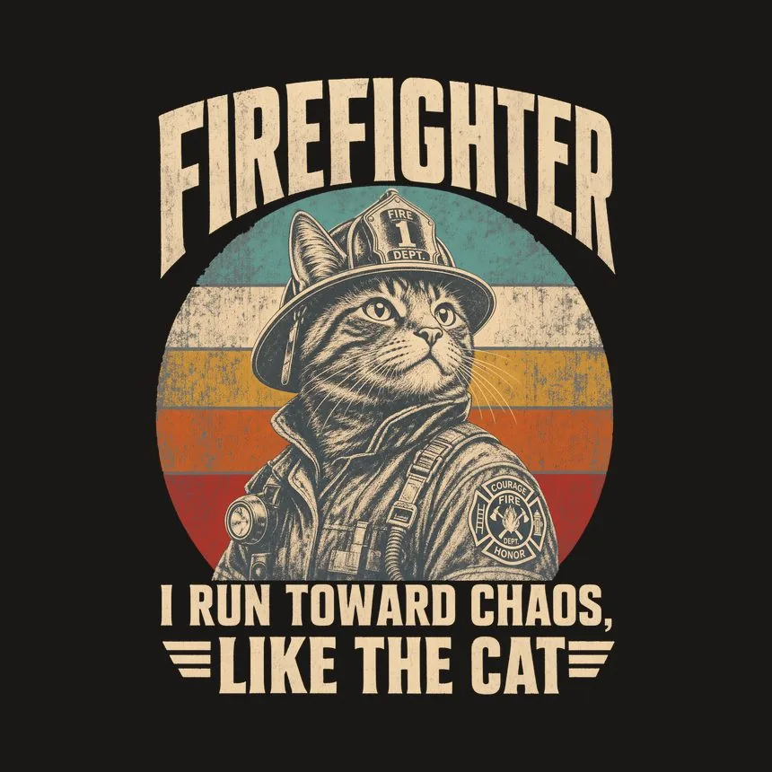 Firefighter I Run Toward Chaos, Like The Cat — funny cat tumbler