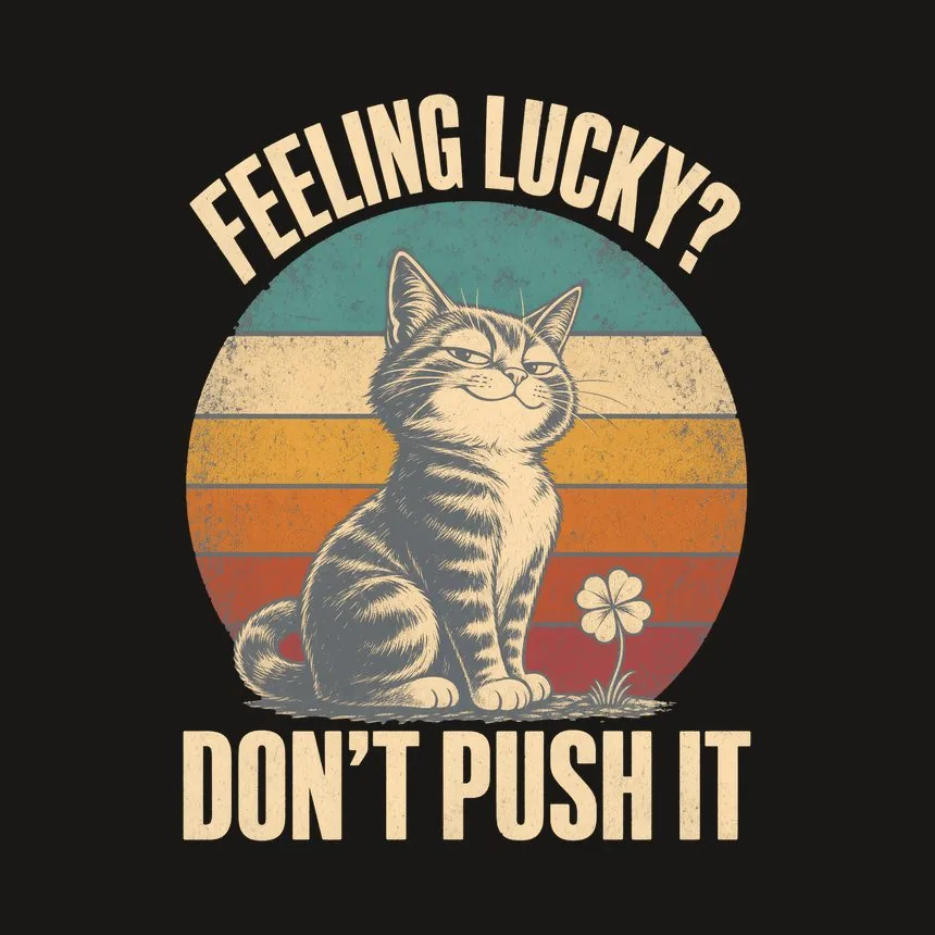 Feeling Lucky Don'T Push It Retro Cat Design — funny cat tumbler