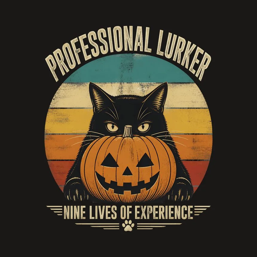 Professional Lurker Nine Lives Halloween Cat — funny cat tumbler