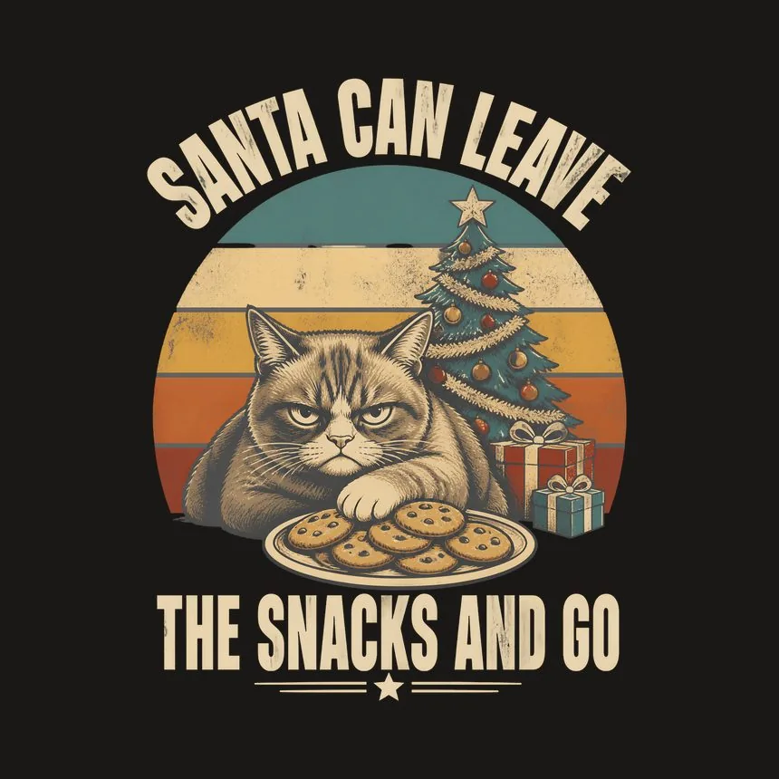 Santa Leave The Snacks And Go Naughty Cat — funny cat tumbler
