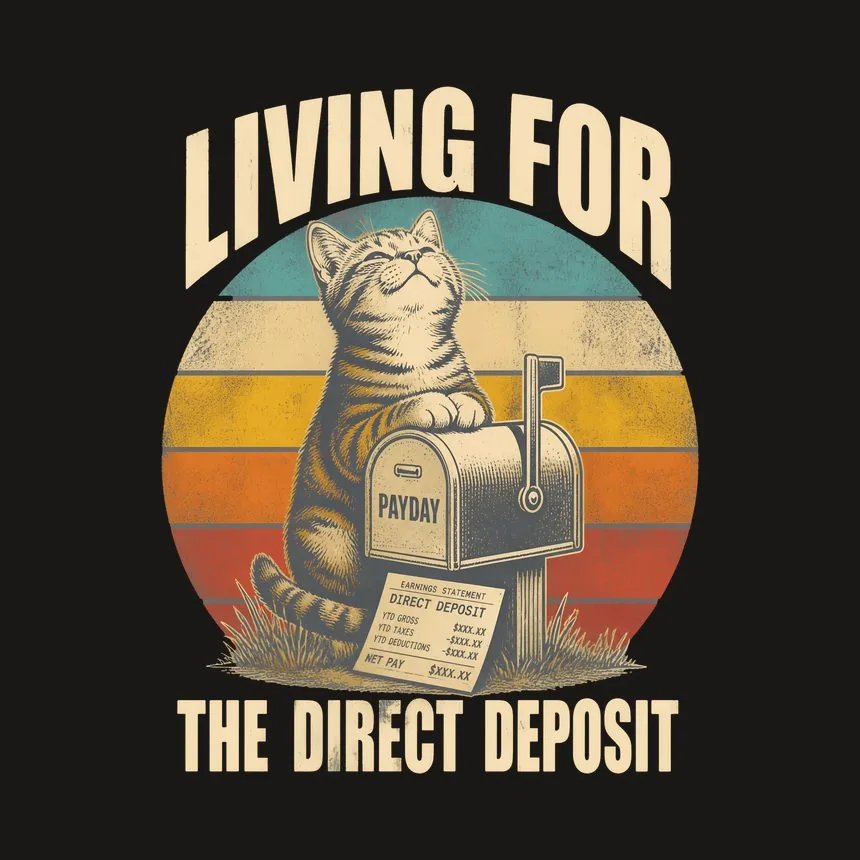 Living For The Direct Deposit Cat — funny cat tumbler
