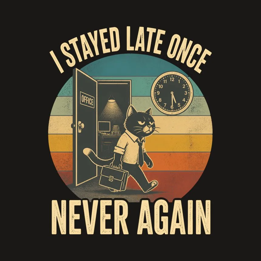 Stayed Late Once Never Again Cat — funny cat tumbler